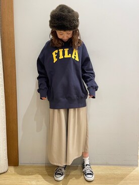 「キュロット」｜「アイテム（スウェット）」を使った、tomopuuさん（レディース・152cm）の冬コーディネート