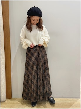 「earth music&ecology（アースミュージックアンドエコロジー）のORiental TRaffic ビットローファー ＊（パンプス）」を使った、tomopuuさん（レディース・152cm）の冬コーディネート