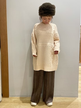 「アランニット」｜tomopuuさん（レディース・152cm）の冬コーディネート
