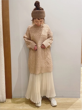 「アランニット」｜tomopuuさん（レディース・152cm）の冬コーディネート