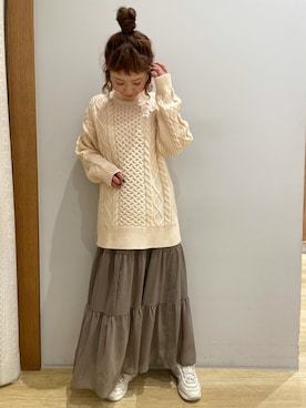 「アランニット」｜tomopuuさん（レディース・152cm）の冬コーディネート