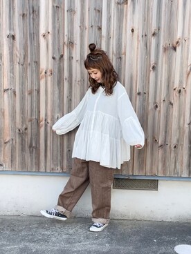 「SLURR（スラ―）のアイテム」を使った、tomopuuさん（レディース・152cm）の冬コーディネート