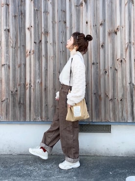 「SLURR（スラ―）のアイテム」を使った、tomopuuさん（レディース・152cm）の冬コーディネート