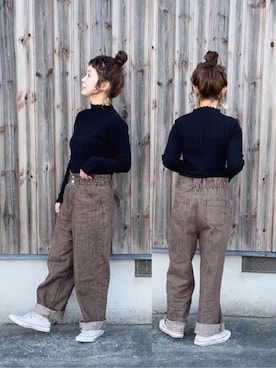 「SLURR（スラ―）のアイテム」を使った、tomopuuさん（レディース・152cm）の春コーディネート