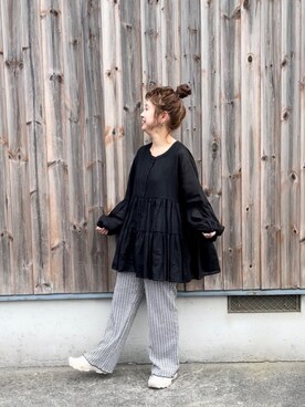 「SLURR（スラ―）のアイテム」を使った、tomopuuさん（レディース・152cm）の春コーディネート