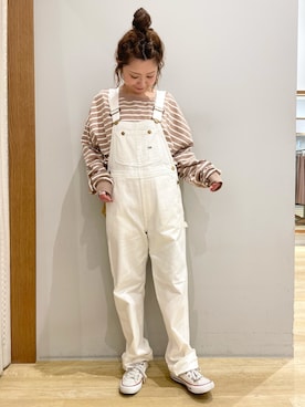 「Lee（リー）のアイテム（サロペット/オーバーオール）」を使った、tomopuuさん（レディース・152cm）の春コーディネート