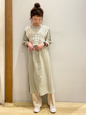 「SLURR（スラ―）のアイテム」を使った、tomopuuさん（レディース・152cm）の春コーディネート