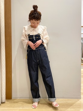 「Lee（リー）のアイテム（サロペット/オーバーオール）」を使った、tomopuuさん（レディース・152cm）の春コーディネート