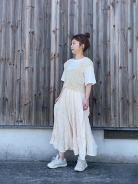「SLURR（スラ―）のアイテム」を使った、tomopuuさん（レディース・152cm）の春コーディネート