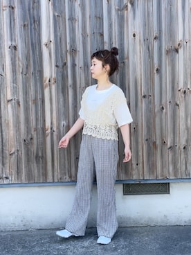 「SLURR（スラ―）のアイテム」を使った、tomopuuさん（レディース・152cm）の春コーディネート
