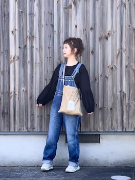 「Lee（リー）のアイテム（サロペット/オーバーオール）」を使った、tomopuuさん（レディース・152cm）の春コーディネート