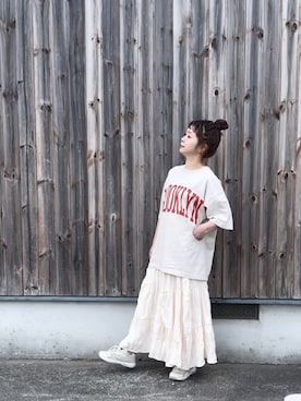 「SLURR（スラ―）のアイテム」を使った、tomopuuさん（レディース・152cm）の夏コーディネート