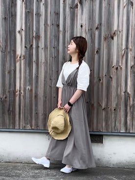 「koe（コエ）のアイテム（帽子）」を使った、tomopuuさん（レディース・152cm）の夏コーディネート