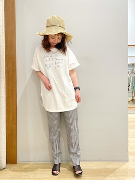 「koe（コエ）のアイテム（帽子）」を使った、tomopuuさん（レディース・152cm）の夏コーディネート