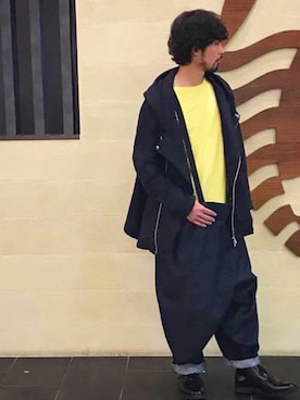 「CABANE de ZUCCa（カバンドズッカ）のアイテム（パーカー）」を使った、ましゃしさん（メンズ・174cm）の春コーディネート