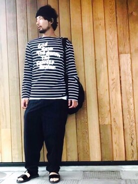 「CABANE de ZUCCa（カバンドズッカ）のアイテム（バッグ）」を使った、ましゃしさん（メンズ・174cm）の春コーディネート