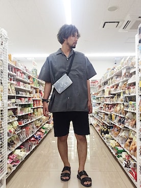 「tree cafe（ツリーカフェ）のアイテム（パンツ）」を使った、ましゃしさん（メンズ・174cm）の夏コーディネート