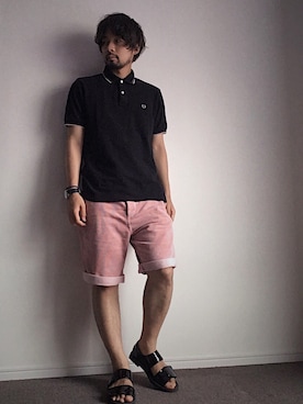 「フレッドペリー」｜「アイテム（その他）」を使った、ましゃしさん（メンズ・174cm）の夏コーディネート