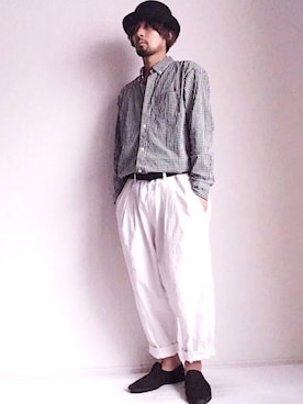 「オシャレウォーカー」｜「アイテム（スリッポン）」を使った、ましゃしさん（メンズ・174cm）の夏コーディネート
