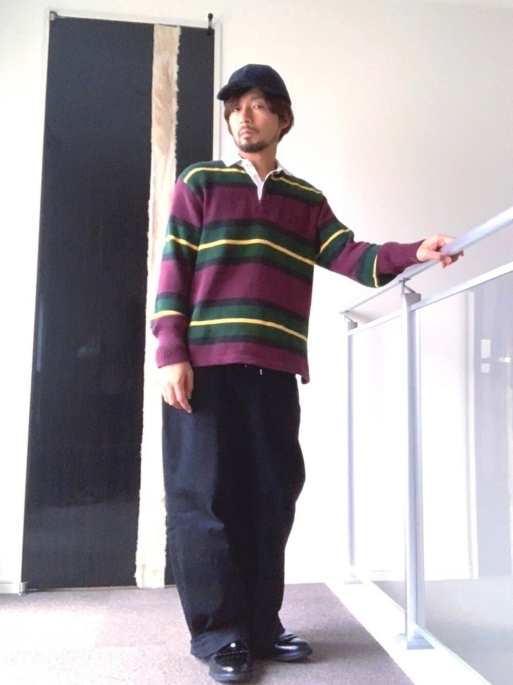 「オシャレパッソ、ラガーシャツ、ニットシャツ、ポロラルフローレン、ラルフローレン、jieda、ZARA、キャップ、秋のコーデ、秋コーデ」｜「POLO RALPH LAURENのアイテム（シャツ/ブラウス、その他）」を使った、ましゃしさん（メンズ・174cm）の秋コーディネートの1枚目の写真