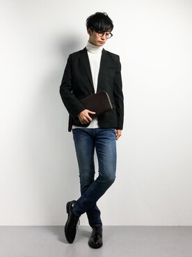 「THE CASUAL（カジュアル）のアイテム（テーラードジャケット）」を使った、RENさん（メンズ・176cm）の冬コーディネート