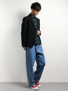 「CONVERSE（コンバース）のALL STAR HI（スニーカー）」を使った、RENさん（メンズ・176cm）の冬コーディネート