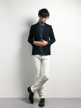 「アイテム（チノパンツ）」を使った、RENさん（メンズ・176cm・20代）の冬コーディネート