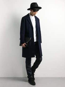 「417 EDIFICE（フォーワンセブンエディフィス）のアイテム（バッグ）」を使った、RENさん（メンズ・176cm）の冬コーディネート