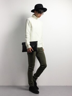 「417 EDIFICE（フォーワンセブンエディフィス）のアイテム（バッグ）」を使った、RENさん（メンズ・176cm）の冬コーディネート