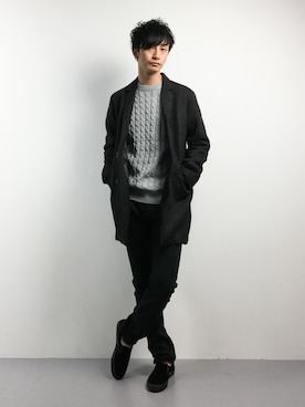 「CIAOPANIC TYPY（チャオパニックティピー）のアイテム（チェスターコート）」を使った、RENさん（メンズ・176cm）の冬コーディネート