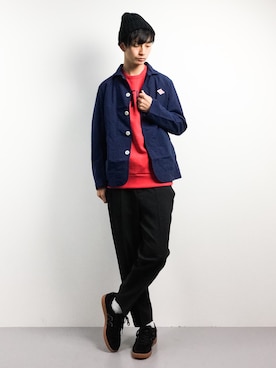 「TOMMY HILFIGER（トミーヒルフィガー）のアイテム（スウェット）」を使った、RENさん（メンズ・176cm）の冬コーディネート