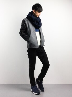 「SHIPS JET BLUE（シップスジェットブルー）のアイテム（ニット/セーター）」を使った、RENさん（メンズ・176cm）の冬コーディネート
