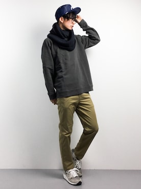 「SHIPS JET BLUE（シップスジェットブルー）のアイテム（Tシャツ/カットソー）」を使った、RENさん（メンズ・176cm）の冬コーディネート
