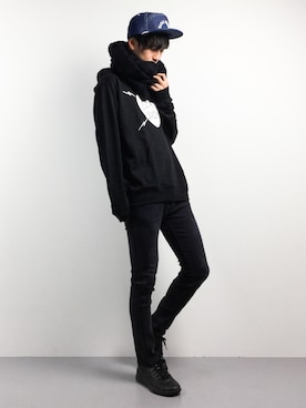 「NATAL DESIGN（ネイタルデザイン）のアイテム（帽子）」を使った、RENさん（メンズ・176cm）の冬コーディネート