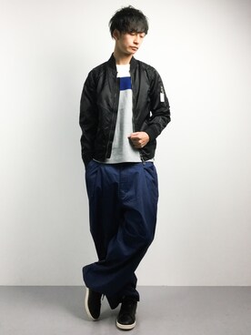 「SHIPS JET BLUE（シップスジェットブルー）のアイテム（ブルゾン）」を使った、RENさん（メンズ・176cm）の冬コーディネート