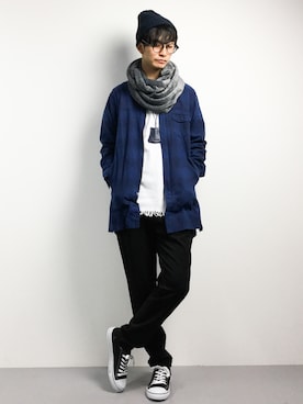「ONES STROKE（ワンズストローク）のアイテム」を使った、RENさん（メンズ・176cm）の冬コーディネート