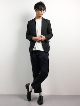 「THE CASUAL（カジュアル）のアイテム（テーラードジャケット）」を使った、RENさん（メンズ・176cm）の冬コーディネート