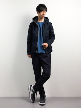 40 3ツイルフードブルゾンを使った人気ファッションコーディネート Wear