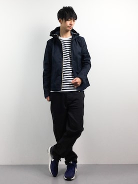 40 3ツイルフードブルゾンを使った人気ファッションコーディネート Wear