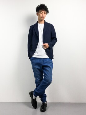 「ZIP FIVE（ジップファイブ）のアイテム（ローファー）」を使った、RENさん（メンズ・176cm）の春コーディネート