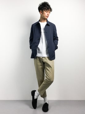 「アイテム（ドレスシューズ、ブルー系）」を使った、RENさん（メンズ・176cm）の春コーディネート