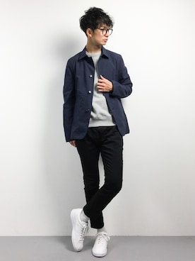 「jiggys shop（ジギーズショップ）のアイテム（チノパンツ）」を使った、RENさん（メンズ・176cm・20代）の春コーディネート