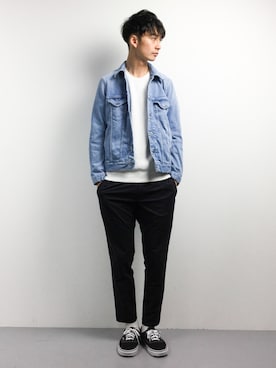 「STUDIOUS（ステュディオス）のアイテム（デニムジャケット）」を使った、RENさん（メンズ・176cm）の春コーディネート