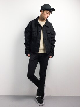 「CASPER JOHN AIVER（キャスパージョンアイバー）のアイテム（デニムジャケット）」を使った、RENさん（メンズ・176cm）の春コーディネート