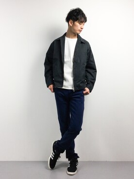 「LINE8（ラインエイト）のアイテム」を使った、RENさん（メンズ・176cm）の春コーディネート