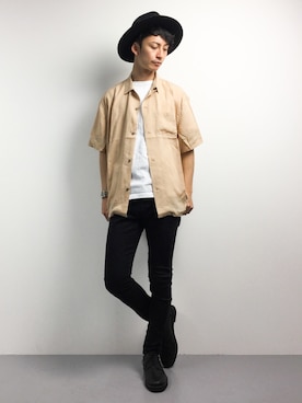 「unrelaxing（アンリラクシング）のアイテム」を使った、RENさん（メンズ・176cm）の春コーディネート