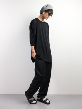 「RACAL（ラカル）のアイテム（ハンチング/ベレー帽）」を使った、RENさん（メンズ・176cm）の春コーディネート