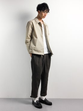 「STUDIOUS（ステュディオス）のアイテム（ブルゾン）」を使った、RENさん（メンズ・176cm）の春コーディネート
