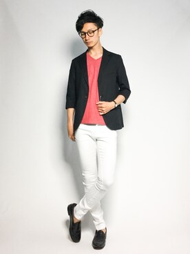 「jiggys shop（ジギーズショップ）のアイテム（チノパンツ）」を使った、RENさん（メンズ・176cm・20代）の夏コーディネート