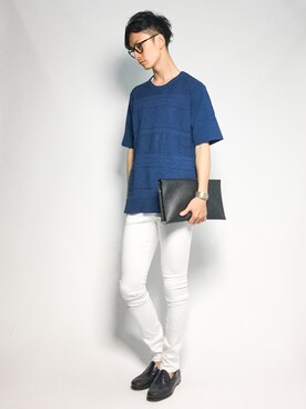 「jiggys shop（ジギーズショップ）のアイテム（チノパンツ）」を使った、RENさん（メンズ・176cm・20代）の夏コーディネート